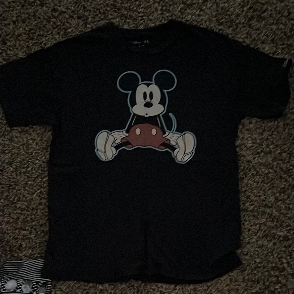 Disney Black Mickey Mouse Short Sleeve Tee